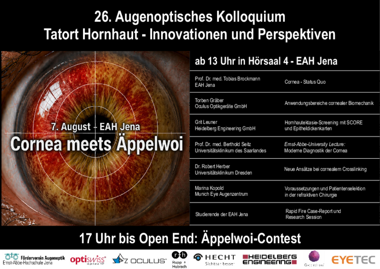 Augenoptisches Kolloquium und Äppelwoi 2026 Fachgebiet Optometrie, EAH Jena (Collage: J. Dolata)