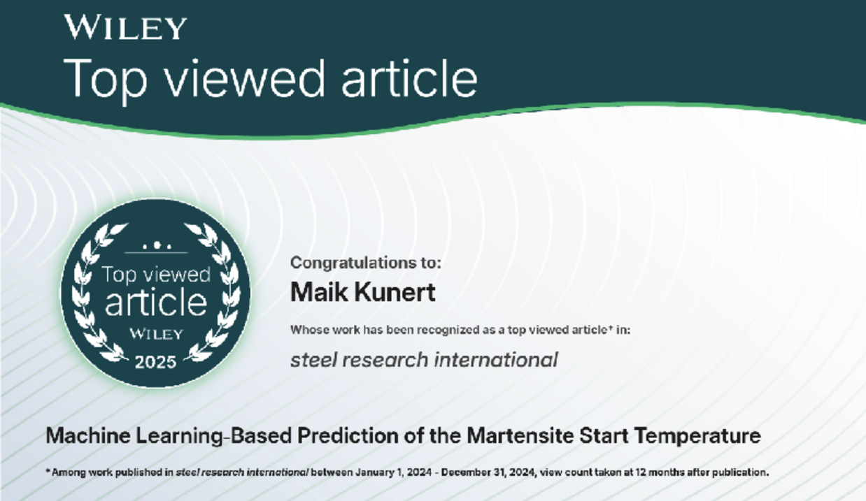 Zertifikat: Top viewed article