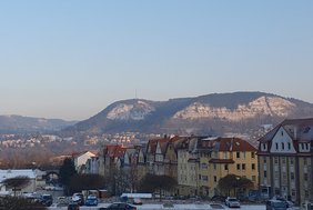 Winterlicher Blick auf die Kernberge Jena