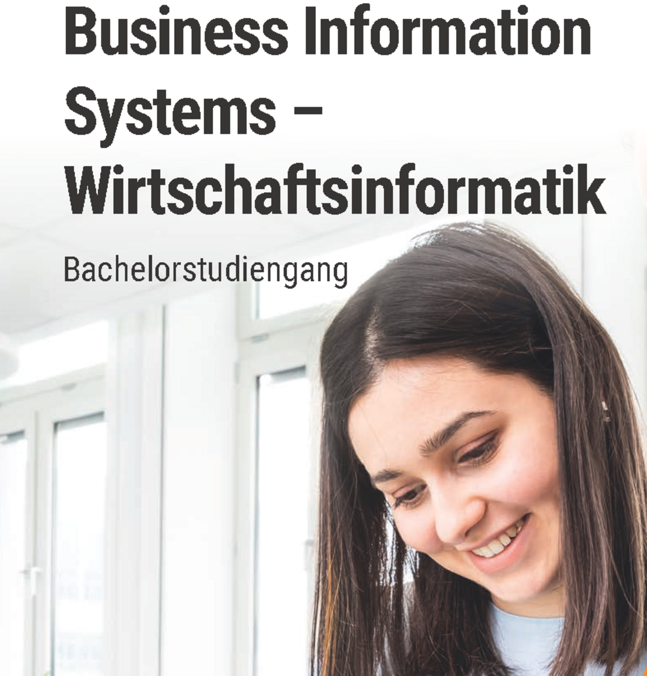 Ausschnitt aus Titelseite des Flyers für den Studiengang Business Information Systems-Wirtschaftsinformatik B.Sc.