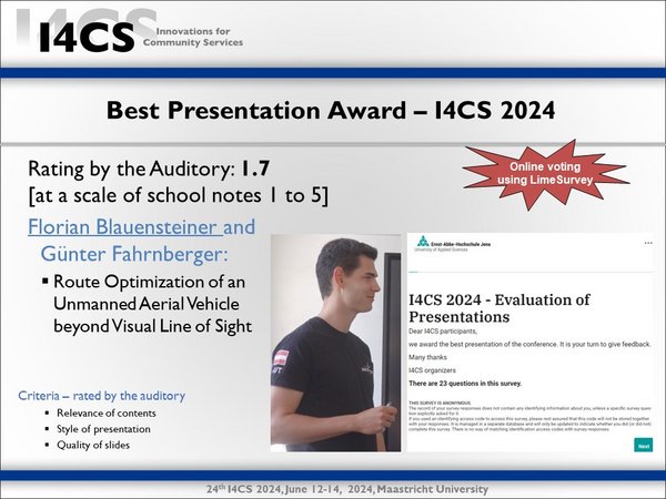 The winner of the Best Presentation Award