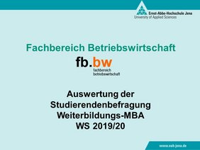 Titelbild MBA-Evaluation Wintersemester 2019/20