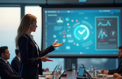 Foto Präsentation von Business Kennzahlen