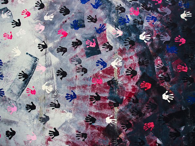 Different graffiti on the Berlin Wall