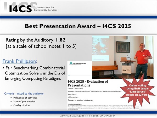 I4CS2025 Best Presentation Award