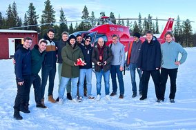 REXUS-Projekt: Team nach Bergung des Flugroboters in Nordschweden.