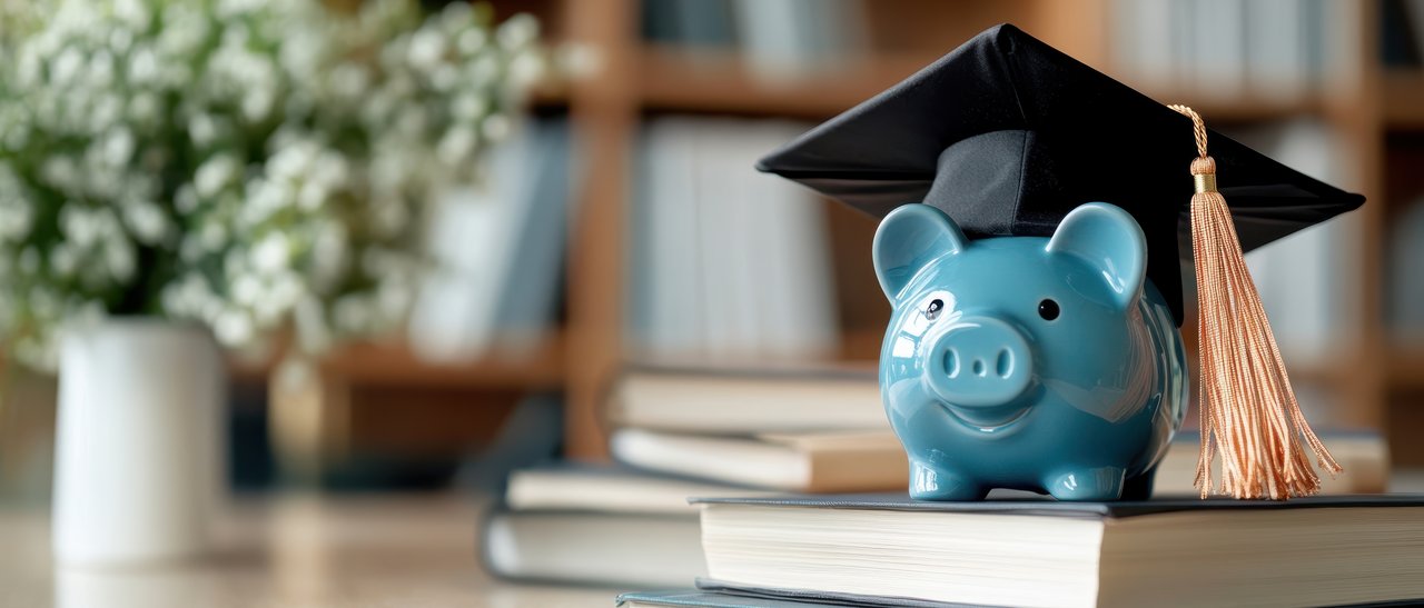 Sparschwein auf Buch