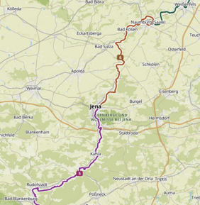 Saale-Radweg um Jena in Komoot