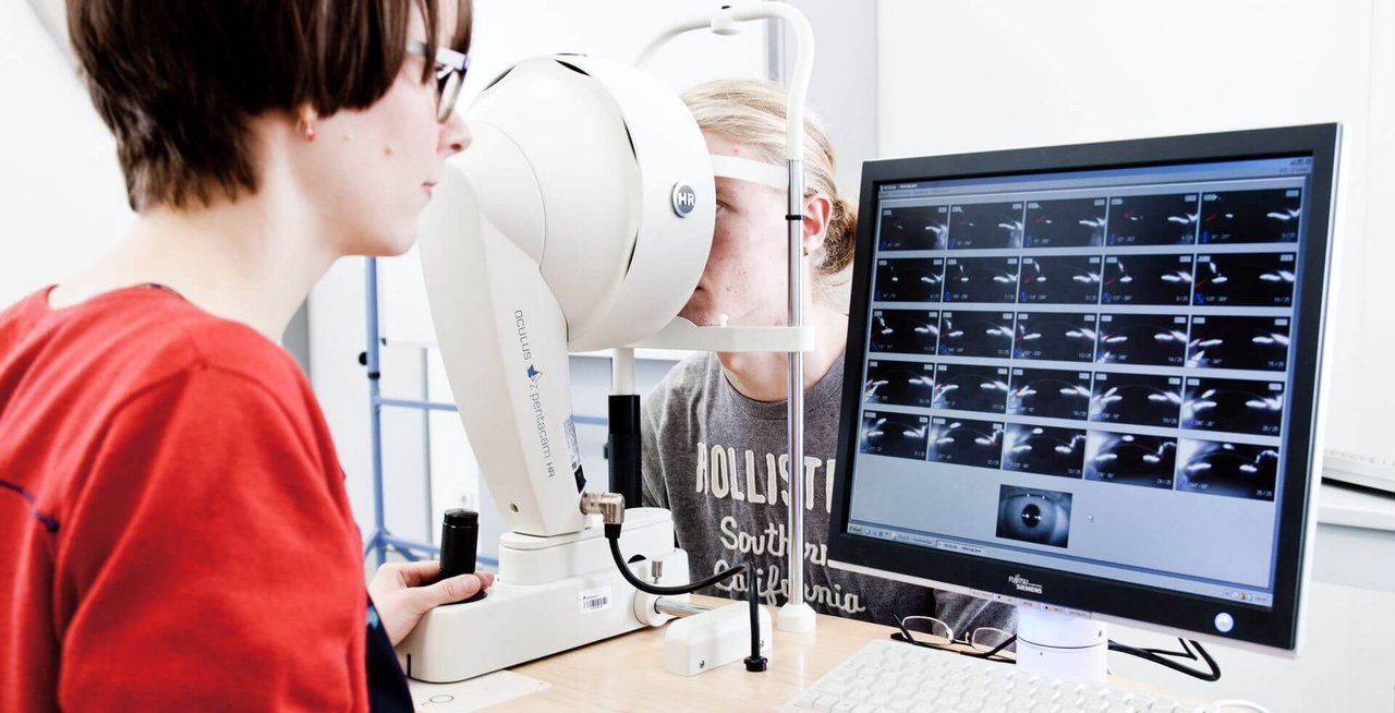 vorderer Augenabschnitt Optometrie Auswertung