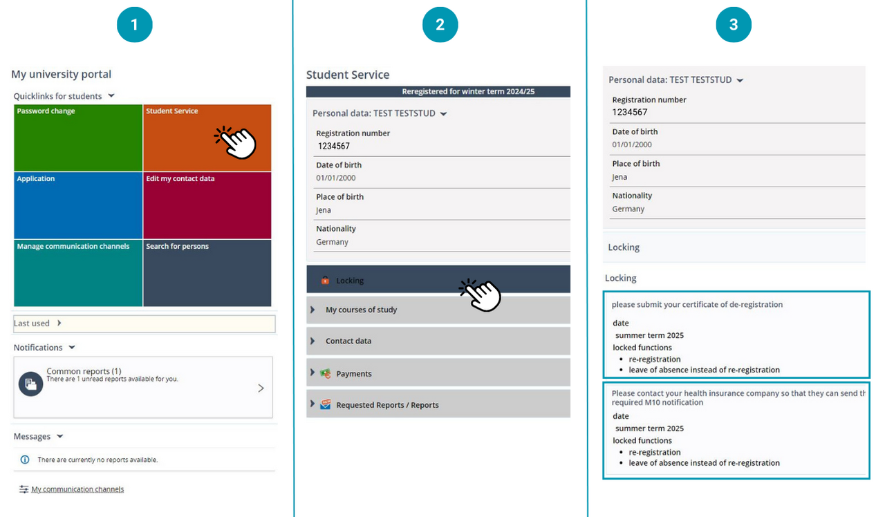 Campusportal Locking Tab