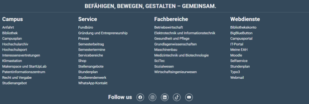 Website Footer EAH