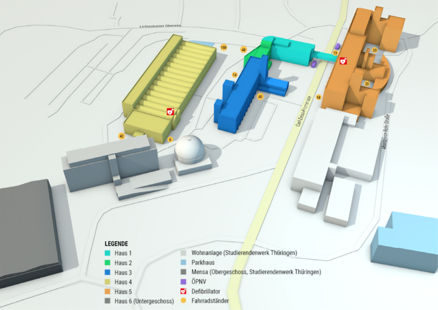 Campusplan der Ernst-Abbe-Hochschule Jena