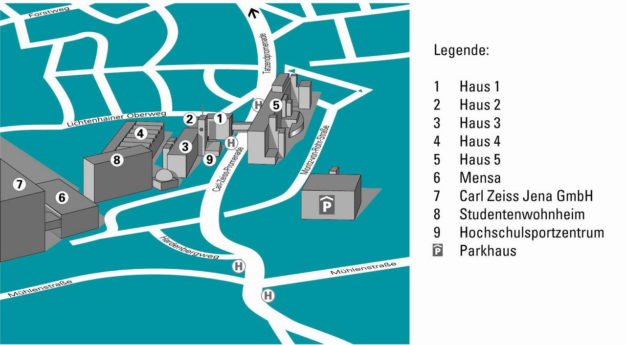 Campusplan der EAH Jena