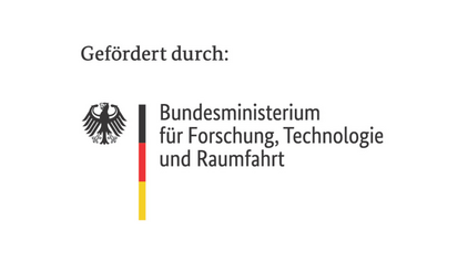 Logo des Bundesministerium für Forschung, Technologie und Raumfahrt mit der Überschrift "Gefördert durch"