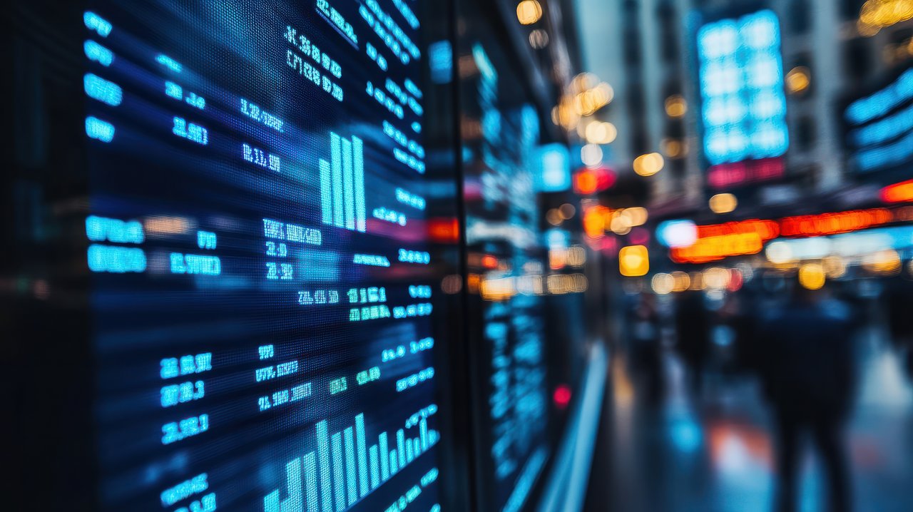 Business Daten auf digitalen Bildschirmen