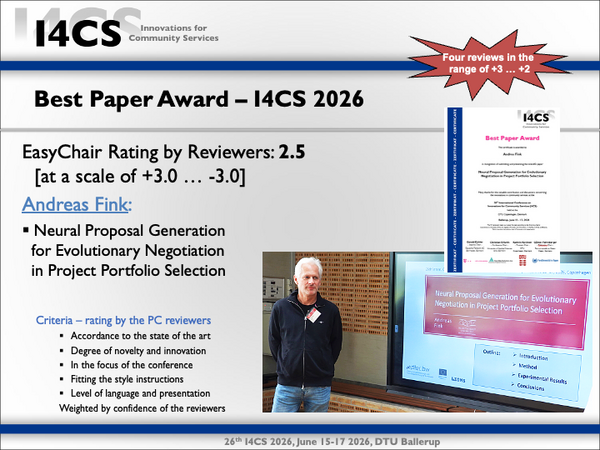 I4CS2026 Best Paper Award Presentation Slide I4CS2026 Best Paper Award