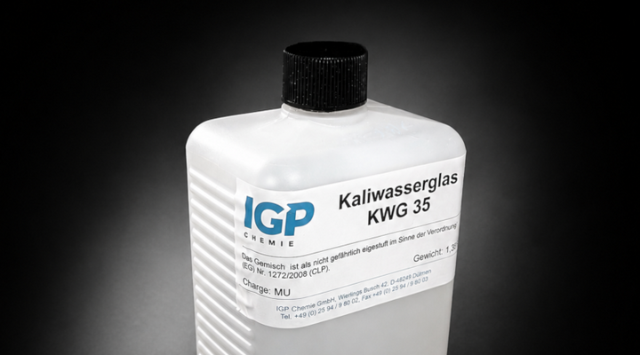 Symbolbild einer Wasserglaslösung der Fa. IGP Chemie GmbH als Ausgangsmaterial für additive Fertigungsprozesse (Bild: R. Hassel-Schmidt)