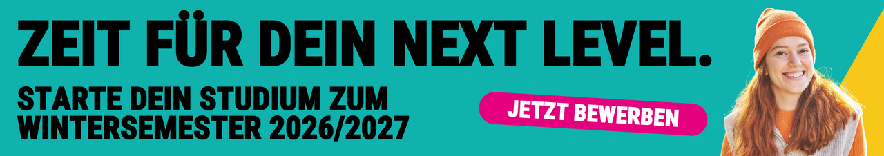 Werbebanner zum Studium im Wintersemester 2026/2027