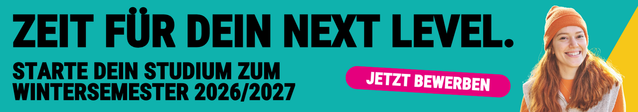 Werbebanner zum Studium im Wintersemester 2026/2027