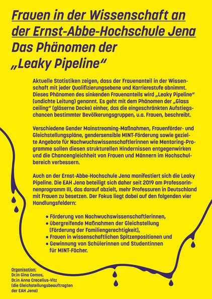 Plakat Frauen in der Wissenschaft an der EAH Jena
