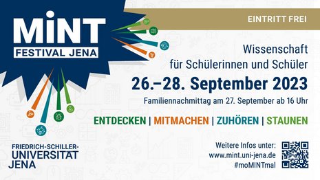 Informationen zum 3. MINT-Festival vom 26. bis 28. Septmeber 2023 in Jena.