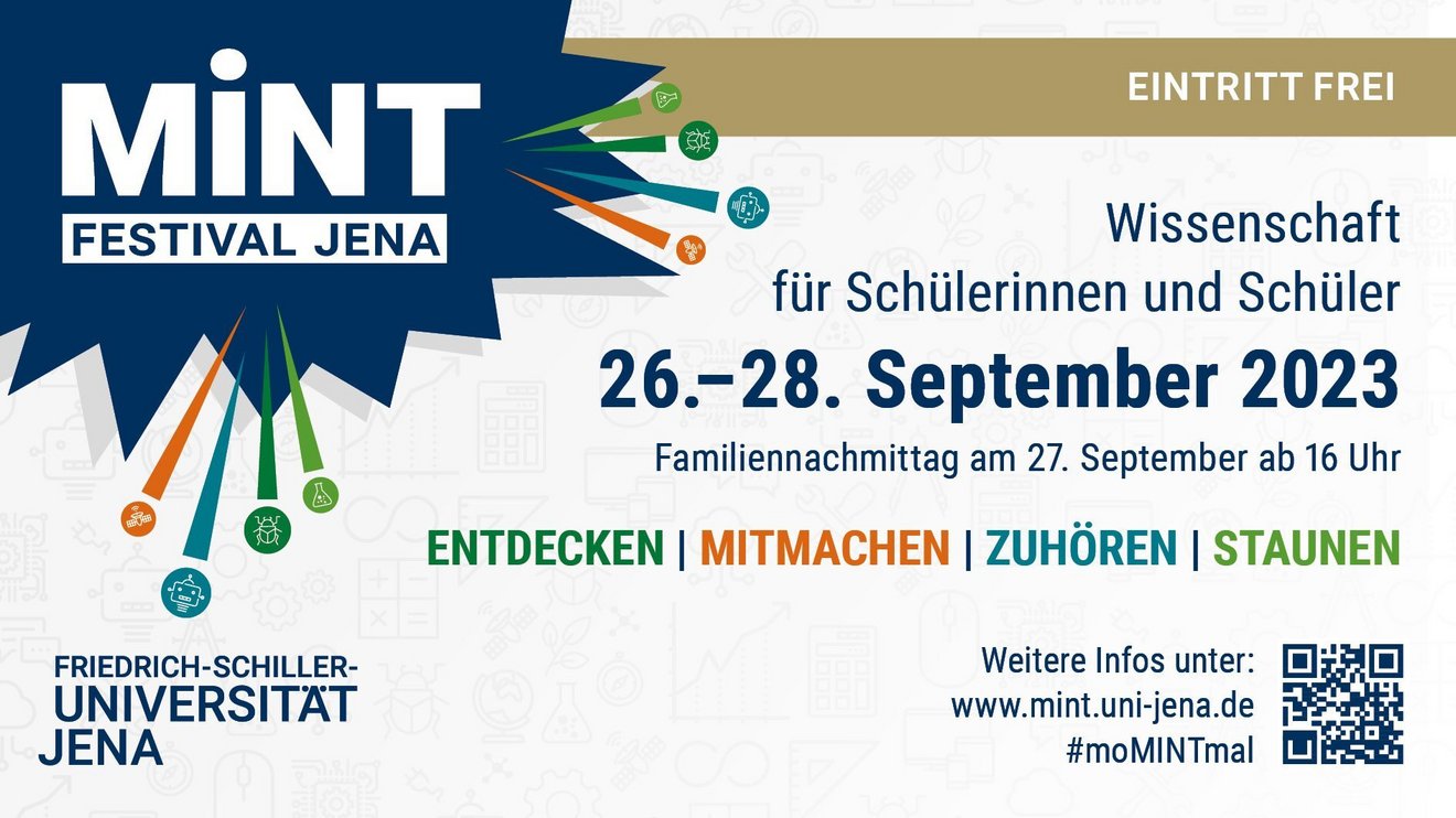 Informationen zum 3. MINT-Festival vom 26. bis 28. Septmeber 2023 in Jena.