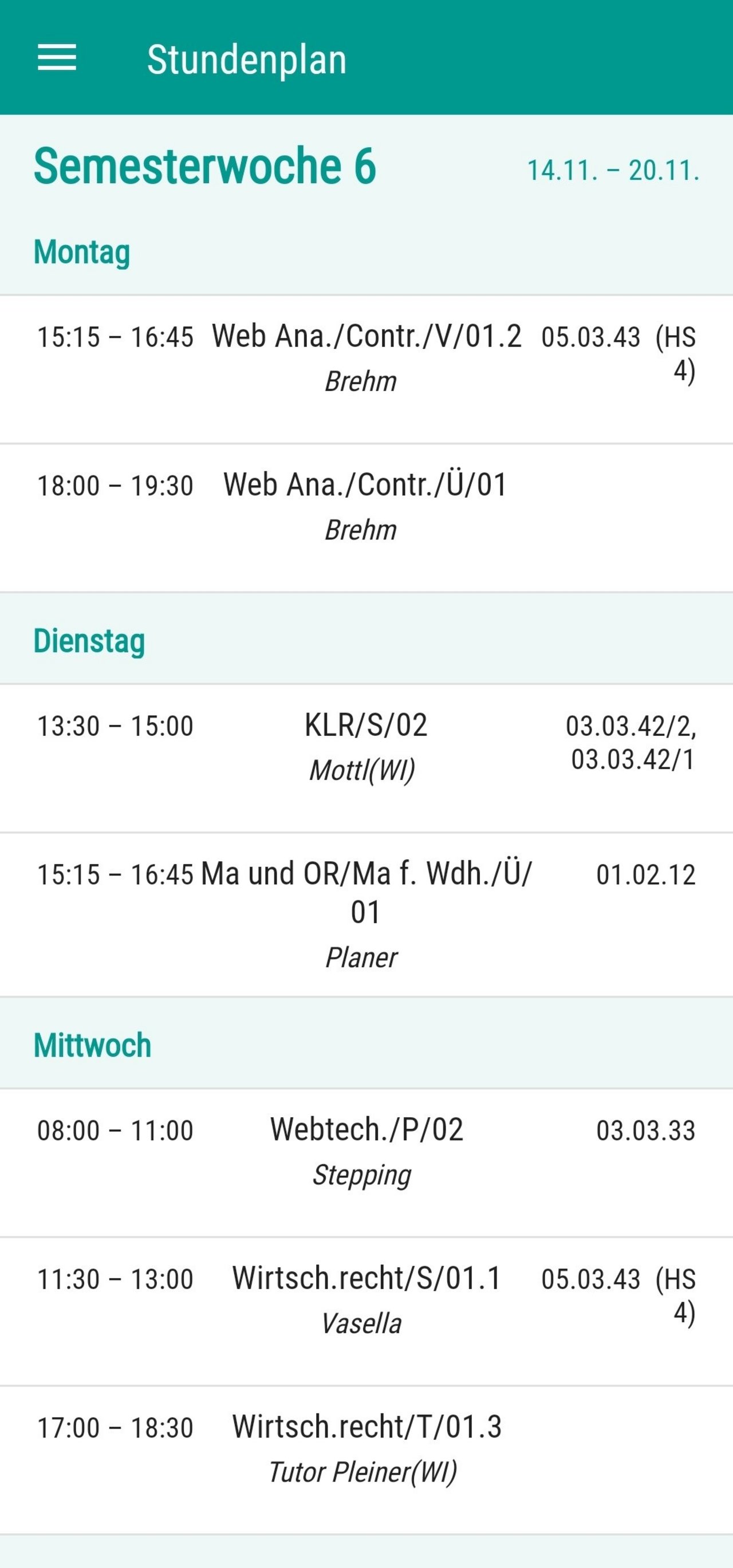 App Stundenplan