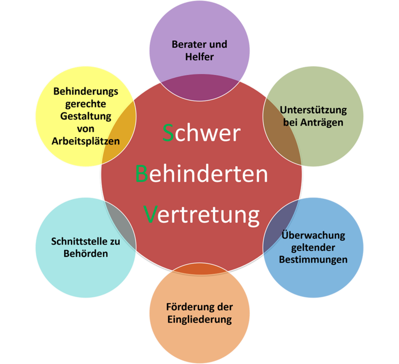 Grafik zu den Aufgaben der Schwerbehindertenvertretung