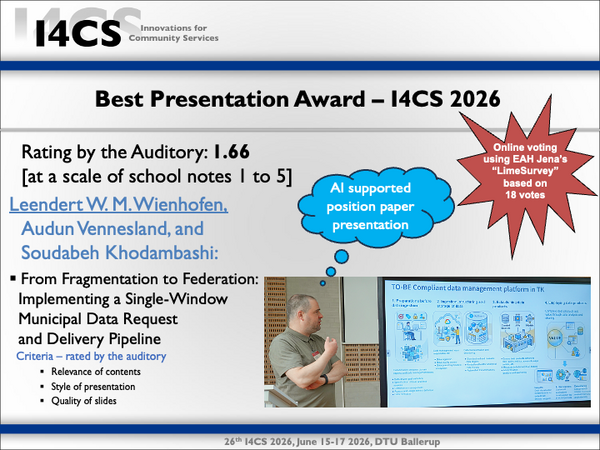 I4CS2026 Best Presentation Award Presentation Slide I4CS2026 Best Presentation Award