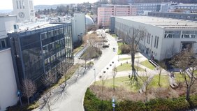 Blick auf den Campus der Ernst-Abbe-Hochschule Jena