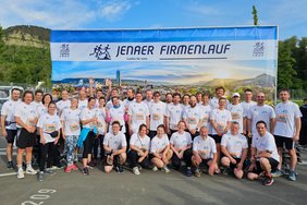 Team der Ernst-Abbe-Hochschule Jena beim Firmenlauf 2025.